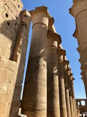 Luxor Temple colonnade with towering ancient columns in Luxor, Egypt