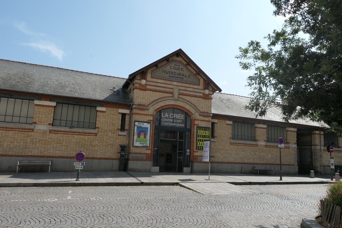 Northern facade of La Criée contemporary art center in Rennes, France