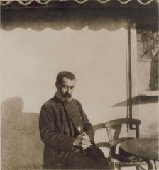 Portrait of Greek writer Alexandros Papadiamantis in Dexameni Kolonaki Athens Greece