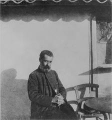 Portrait of Greek writer Alexandros Papadiamantis in Dexameni Kolonaki Athens