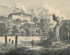 Schloss Hohentübingen from the southwest lithograph around 1830