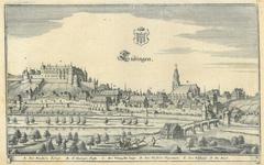 Copper engraving print of Tübingen from the south, 1643