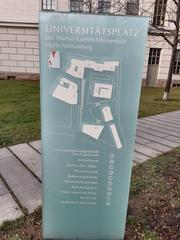 Information stele at Universitätsplatz in Halle