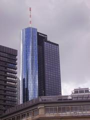 Main Tower in Frankfurt cityscape