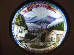 State Seal of Nevada stained glass from 1867, displayed in the House of Representatives