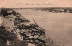 Panoramic view of the quays and Saigon River in Ho Chi Minh City