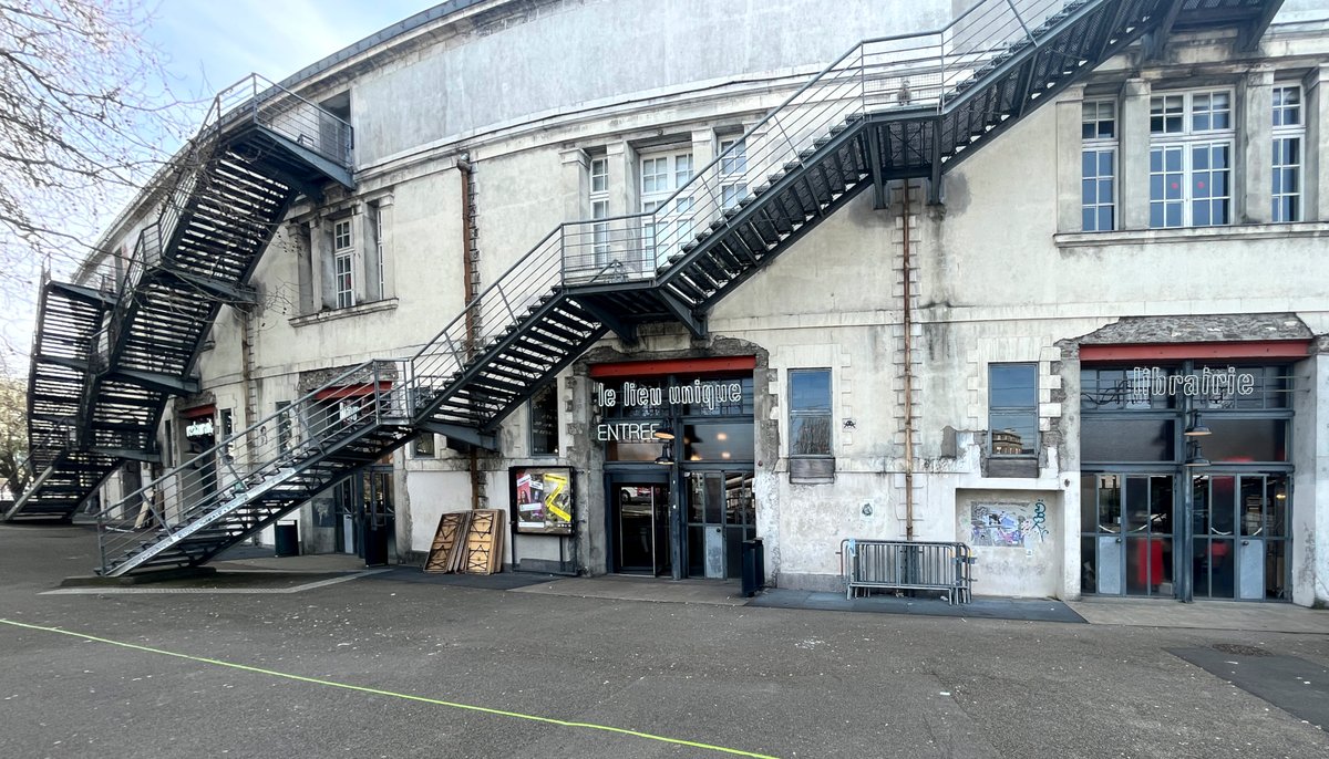 Le Lieu Unique cultural center in Nantes in March 2023 under clear skies