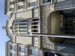 Exterior view of Pathé Palace cinema in Brussels with a vintage facade