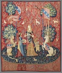 Tapestry 'L'Odorat' from The Lady and the Unicorn series at the Musée de Cluny, Paris
