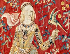 The Lady from the Unicorn tapestry displayed at the Musée de Cluny in Paris