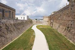 Castle of Otranto in Italy with stone walls and towers