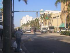Street intersection of Washington Avenue and Lincoln Road in Miami Beach Florida