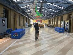 Kadir Has University entrance area with buildings and outdoor dining site