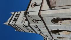 Facade and bell tower of Basilica of Saint-Martin d'Ainay in Lyon France