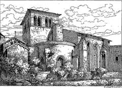 Abside of Ainay Basilica in Lyon from the book Les anciens couvents de Lyon 1895