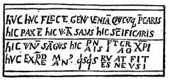 Roman inscription at Ainay in Lyon from the book Les anciens couvents de Lyon (1895) by Adolphe Vachet