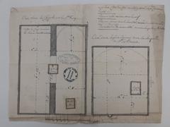 Architectural plan of the cellars under the chapels of Église d'Ainay in Lyon