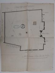 Plan of the cemetery of Église d'Ainay in Lyon showing detailed layout and grave locations