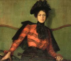 Lady in Black portrait by Louis Mayer, 1900