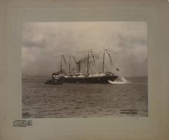 The Monterey ship departing Halifax with Strathcona Horse troops for South Africa on March 17, 1900