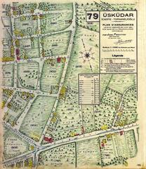 Historical map section of Üsküdar İcadiye Tophanelioğlu Istanbul by Jacques Pervititch