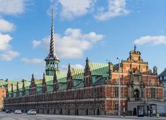 The former Stock Exchange building in Copenhagen, Denmark under a blue sky