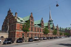 Old Stock Exchange building in Copenhagen, Denmark with distinctive spire