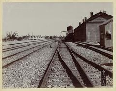 Railway parking yard at Xizhimen with multiple tracks in old Beijing