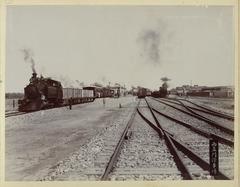 Railway parking yard at Xizhimen with multiple train tracks in old Beijing