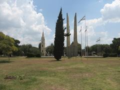 Campo de la Gloria battlefield with the Monument to the Battle and San Carlos Convent in the background