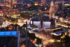 National Palace of Culture with Millennium Center in the background under blue sky
