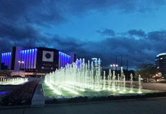 National Palace of Culture in Sofia, Bulgaria with modern architecture and clear blue sky