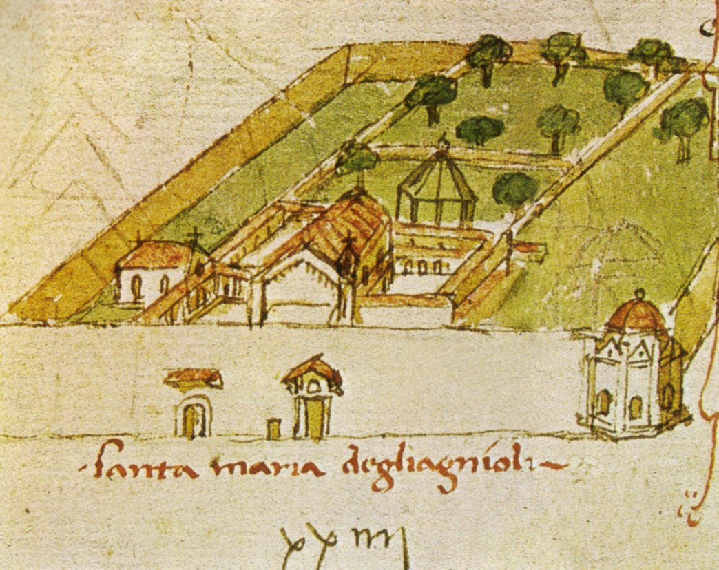 Depiction of Santa Maria degli Angeli from the Codice Rustici illuminated manuscript