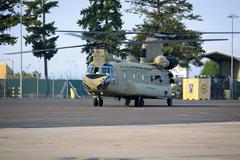 U.S. Army CH-47F Chinook helicopter taxiing at Wiesbaden Army Airfield Germany