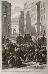 Arrival of a battalion of Belleville National Guards in front of the town hall of the 2nd arrondissement, Paris, 25 March 1871