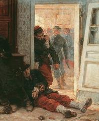Fragment of the painting The Last Cartridges by Alphonse de Neuville