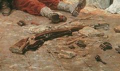 Fragment of Alphonse de Neuville's painting The Last Cartridges