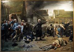 Battle scenes in Bazeilles by Jean Léon Palliere 1879 painting