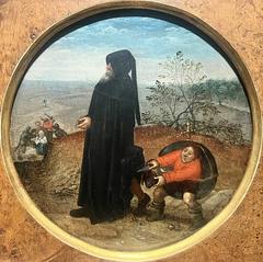 The Misanthrope painting by Pieter Brueghel the Younger circa 1600