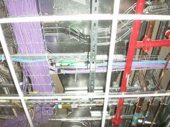 wiring and pipes on ceiling at Manchester Royal Infirmary