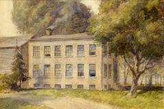 The first Spadina House from 1818-1835 on bluffs by original Glacial Lake Iroquois shore