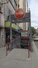 Access entrance to Pasteur metro station in Buenos Aires