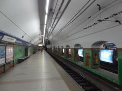 Plaza de Mayo Station of Buenos Aires Subte with passengers and platform