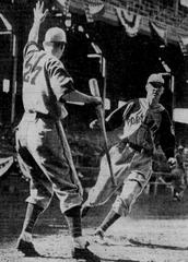 Portland Beavers baseball players Ted Norbert and Al Wright at Wrigley Field in 1942