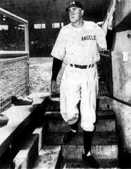 American baseball manager Bill Kelly in dugout 1949