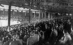 Crowd of spectators at Wrigley Field Los Angeles on opening day of Pacific Coast League 1943