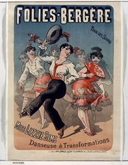 Vintage poster for Folies-Bergère featuring Miss Lizzie Sims transformation dancer