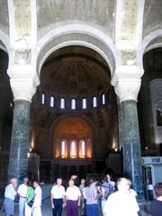 Slovenians admiring construction work at the Church of Saint Sava during its peak period