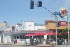 Johnny Rockets restaurant on Melrose Avenue in Hollywood California exterior