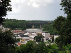 Downtown Paris Ontario with Grand River in foreground